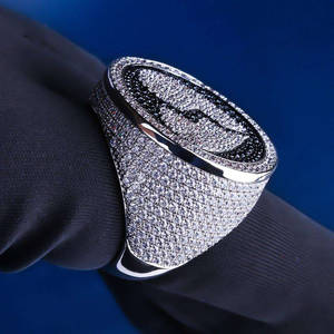 Moissanite Double G <b>Iced</b> Out <b>Ring</b> Luxury Hip Hop Statement Jewelry Sparkling Pavé <b>Ring</b> for Men and Women - Product Image 2