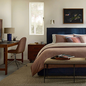 Traditional Solid Acacia Wood 2-Drawer Eco-Friendly Durable <b>Nightstand</b> with Round Metal Knobs - Product Image 2