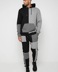 Chándal con Capucha para Hombre, Color Negro y Gris, Corte Casual, para Otoño, Transpirable, Corte Regular, con Bolsillos Laterales - Product Image 3