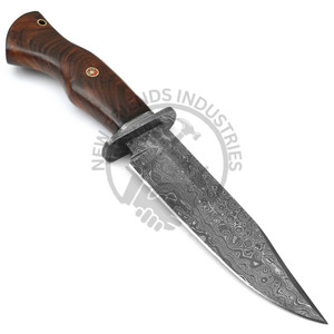 Nueva Edición Cuchillo de Caza de Hoja Fija de Acero de Damasco con Mango de Madera de Nogal, el Mejor Cuchillo de Colección con Filo Afilado para Acampada al Aire Libre - Product Image 4