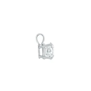 1.5 Ct Round Lab Created Grown Diamond <b>Solid</b> 14K White <b>Gold</b> <b>Pendant</b> Necklace - Product Image 3