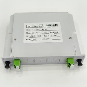 Divisor PLC de Fibra Óptica Monomodo 1x2 LC APC Tipo Insertable para CATV - Product Image 2