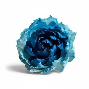 Fleurs de pivoine bleu foncé et bleu clair en bois de Sola 11 CM, tige en fibre de plante de Sesbania, aromathérapie artisanale - Product Image 1