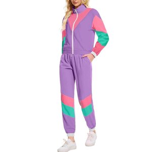 Women Color Blocking Tracksuit Full Sleeve Zipper Sporty <b>Jogging</b> <b>Suit</b> With Side Pockets Spring Wear - Product Image 6