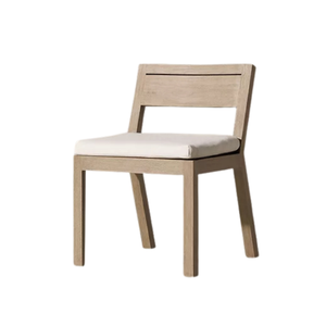 Outdoor Garden Dining Chair Cushioned Patio Seat Wooden Leisure Furniture for <b>Balcony</b> Villa Hotel - Product Image 1