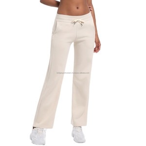 Pantalon de jogging personnalisé en toile, taille élastique, 100 % coton, cordon de serrage, respirant, léger, pour la course hivernale - Product Image 5