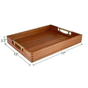 Plateau de service en bois léger mais robuste pour transporter facilement les aliments et les boissons à l'intérieur et à l'extérieur - Product Image 3