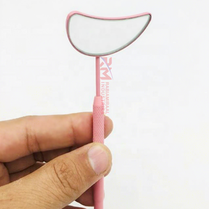 Miroir rose poudré pour extensions de cils, outil d'inspection des cils couleur personnalisée, en acier inoxydable, miroir simple face - Product Image 4