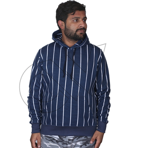 Sweat-shirt à capuche bleu marine uni pour homme 2026, coupe classique, en molleton tricoté polyester/coton, avec poche avant, hiver, écologique, séchage rapide - Product Image 1