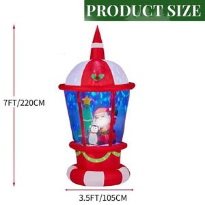 Decorazione Natalizia Gonfiabile in PVC da 2,2 Metri con Luci, Divertente Babbo Natale, Pinguino e Faro, Decorazioni da Giardino - Product Image 5