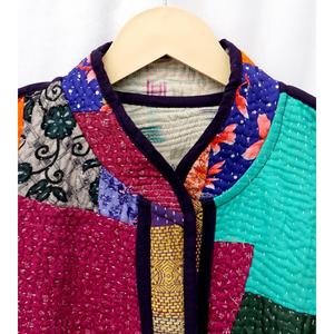 เสื้อแจ็คเก็ตคอจีนผ้าทวีด แขนทรงปีกค้างคาว ทรงบ็อกซี่ฟิต ความยาวสั้นสำหรับฤดูใบไม้ร่วง แต่งขอบตัดกัน เสื้อคลุมผู้หญิง - Product Image 4