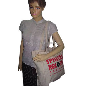 Eco Friendly Organic Cotton <b>Canvas</b> <b>Tote</b> Bag Long Handle Reusable Custom Printed Zipper Closure Promotional Shopping Handbag - Product Image 3