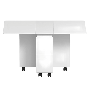 Space-Saving <b>Folding</b> Drop Leaf <b>Dining</b> <b>Table</b> Set for 4 with 4 Chairs 47.2 Inch 6 Wheels Storage Elegant <b>Dining</b> <b>Room</b> Furniture - Product Image 6