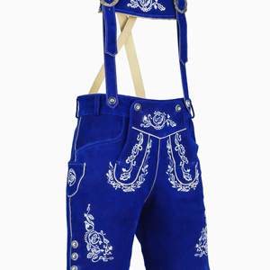 Lederhosen allemands bleus de qualité supérieure pour festivals, tailles européennes 46 à 60 - Product Image 1