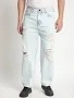 Light Blue Dark Blue Grey Solid Loose Denim Jeans for Men Summer Wide Leg Casual Eco-Friendly Office Wear - Product Image 1