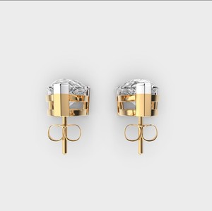 Pendientes de Diamantes Cultivados en Laboratorio con Corte Ovalado Certificados por IGI, Oro Rosa/Amarillo/Blanco de 9K, Pendientes Solitarios de Diamantes - Product Image 4