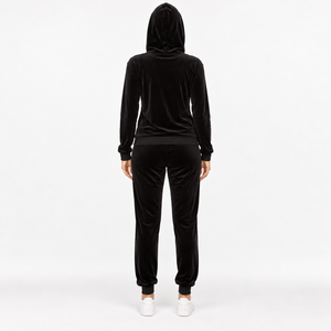 Ensemble de survêtement en velours pour femmes, 2 pièces, jogging, vêtements de sport à capuche, logo personnalisé - Product Image 4