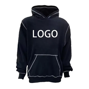 Sudadera con Capucha para Hombre, Estilo Urbano Americano, Algodón Grueso de 400 g/m², con Logotipo Personalizado, Sudadera con Patrón Bordado, Venta al Por Mayor - Product Image 3