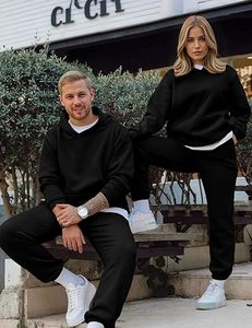 Conjunto de Sudadera con Capucha y Pantalones Deportivos Casuales para Hombre, Estilo Urbano, Lavado Ácido, Estampado, Felpa de Algodón, Traje Deportivo de Invierno con Colores Personalizados - Product Image 4
