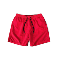Short de bain sport pour homme bleu cyan uni, respirant, séchage rapide, avec cordon de serrage à la taille et poches
