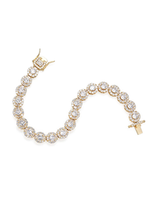 Pulsera de Diamantes Redondos con Corte Brillante, Plata 925, Diamantes Blancos, Certificación IGI, Joyería Clásica para Bodas de Mujer - Product Image 2