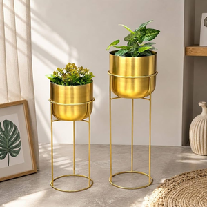 Brass Planter <b>Vase</b> Handicrafts Planter Pot Latest Design Modern Brass Plated Hand Carved Eco-Friendly Plant Pot - Product Image 5