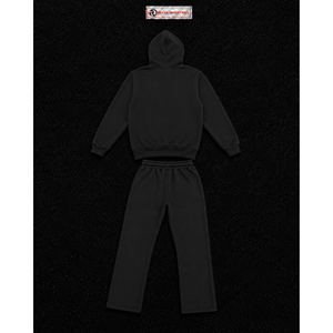 Conjunto Deportivo Personalizado de Dos Piezas para Hombre, Sudadera con Capucha Negra y Pantalones Jogger, con Logotipo Impreso, Ropa Deportiva Casual Urbana - Product Image 6