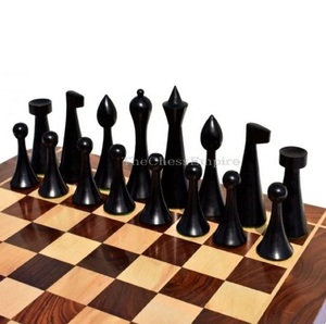 Juego de Ajedrez de Madera Moderno Hecho a Mano, Diseño de Arte Abstracto, Tablero de Ajedrez de Madera de Lujo, Piezas de Alta Calidad, Juego de Ajedrez Contemporáneo - Product Image 6