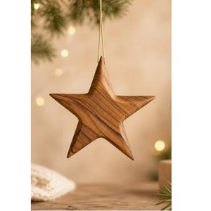 <b>Wooden</b> Star Christmas Hanging <b>Ornaments</b> For Holiday Tree Decoration Festival Party Home Gift Decor - Product Image 1