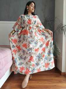 Cotton Printed <b>Kaftan</b> Dress <b>for</b> Women Tie Dye Floral Bohemian Maxi Resort Wear <b>Beach</b> Cover Up Wholesale Apparel - Product Image 4