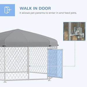 Cuccia per Cani da Esterno con Tetto Impermeabile Resistente ai Raggi UV 6.9 X 6.1 X 4.9 per Cani di Taglia Media e Grande Argento - Product Image 6
