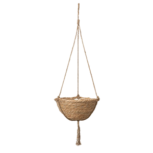 Pots de rangement au sol en jacinthe d'eau de style rétro, fabriqués au Vietnam, avec poignées, tissés à la main, écologiques - Product Image 1