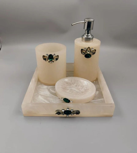 Ensemble de salle de bain décoratif en résine NEHA ENTERPRISES, collection élégante d'organisateurs pour hôtel, spa et usage domestique - Product Image 4