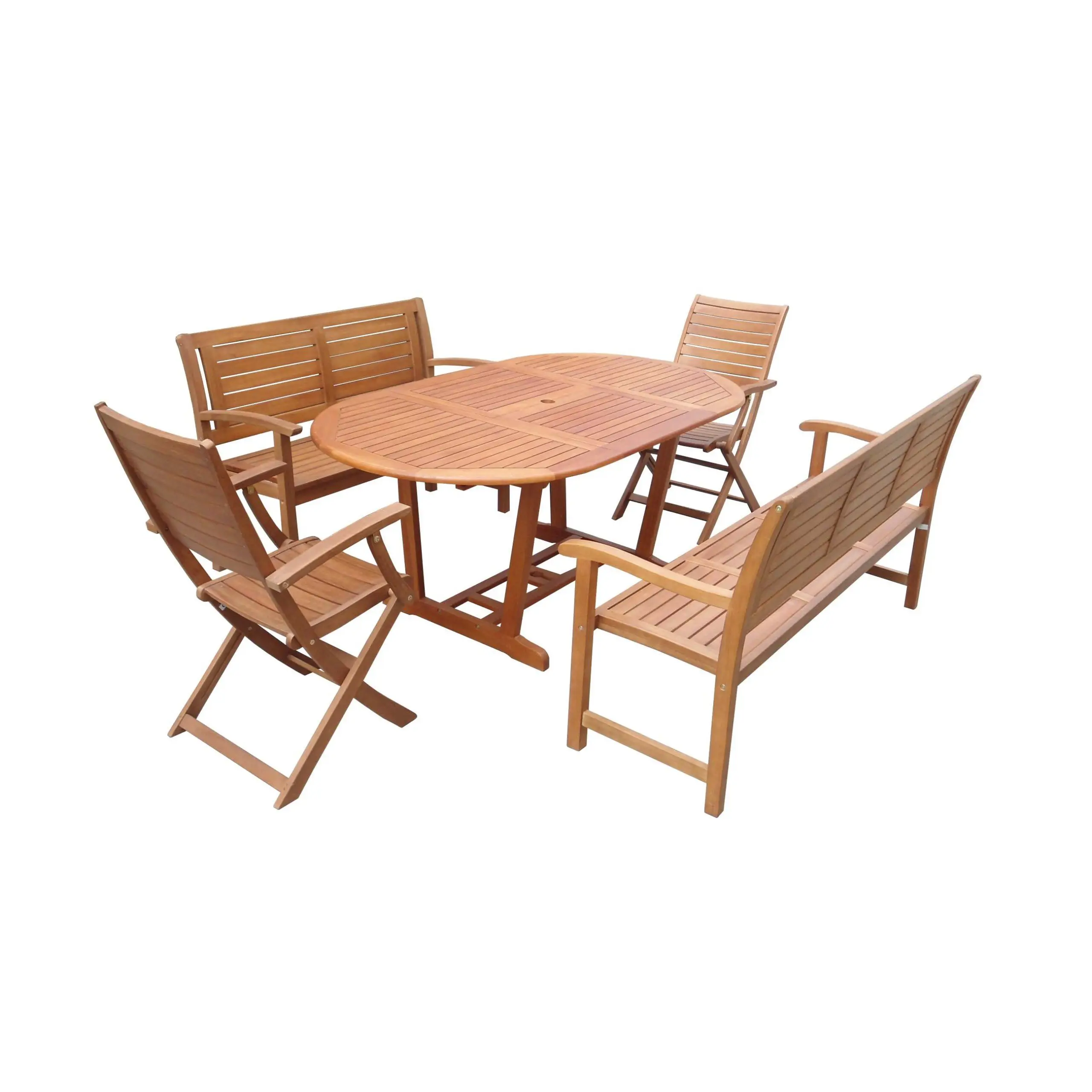 עיצוב מודרני עץ שיטה סט שולחן פטיו זול ריהוט גן חיצוני בסגנון מסעדה חומר עץ