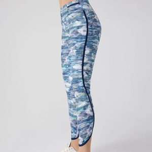 Women's High Waist Full Length <b>Leggings</b> Solid <b>Black</b> Knitted Spandex Nylon Compression Sporty All Seasons - Product Image 5