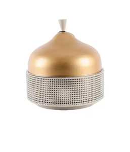 Elegant Gold Plated Stainless Steel Food Warmer With <b>Decorative</b> Wire Base And Domed <b>Lid</b> Luxury Serving Dish For Buffet Hotel - Product Image 6