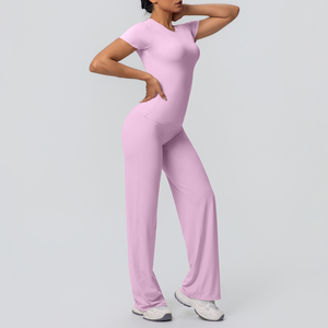 2025 New Women's Yoga Set <b>Legging</b> Tracksuit Mid Waist Solid <b>Mesh</b> Breathable Quick Dry Full Length Athletic <b>Gym</b> Fitness Bra - Product Image 4