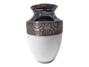 Elegant Black and White Engraved Cremation Urn Exquisite <b>Funeral</b> with Brass Finish Large Aluminium <b>funeral</b> <b>supplies</b> urns - Product Image 6