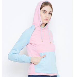 เสื้อฮู้ดผู้หญิงแฟชั่นสตรีท สไตล์โอเวอร์ไซส์ ผ้าคอตตอนหนานุ่ม ซับในขนฟลีซ  โครงสร้างแบบริบบิ้น - Product Image 4