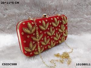 Beaded Diamond Lattice Clutch Evening Bag with Floral <b>Embroidery</b> in Gold Silver Black Blue and Mint Colors - Product Image 2