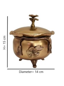 Handmade Brass <b>Container</b> Affordable Stylish <b>Storage</b> Jar for <b>Kitchen</b> Dining Table and Home Use By - Product Image 3