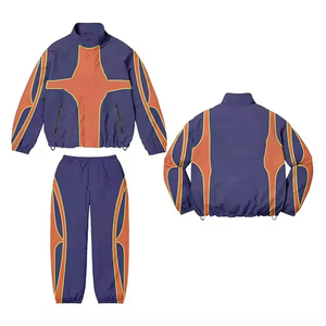 Top Trending Wholesale Custom Windbreaker Tracksuits Men Blank Nylon Oversized Reflective Running Sweatshirt Mock up Polyester - Product Image 1