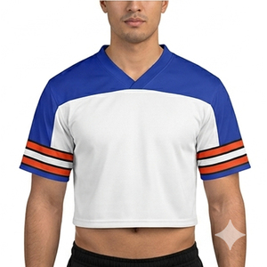 Maillot de football américain unisexe à séchage rapide, couleur et logo personnalisés, respirant, manches courtes, grandes tailles pour hommes - Product Image 3