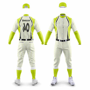 Uniforme de Béisbol Personalizado para Adultos, Jersey Sublimado Multicolor de Manga Larga con Pantalones, Uniforme de Entrenamiento para Jugadores - Product Image 4