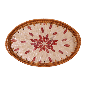 Stylish Rattan Tray for Home Use for Serving Breakfast Bed Carrying Drinks Snacks Adding Elegance Your Coffee <b>Table</b> - Product Image 3