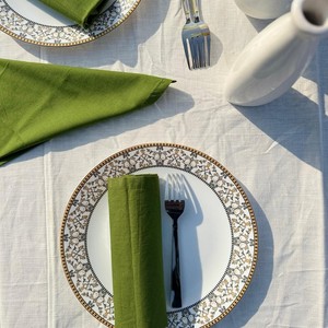 Handmade Handblock Printed 100% Cotton Napkins Set Custom Logo 16x16 Inches Square Dinner Table Decor 10-Piece Eco-Friendly - Product Image 1
