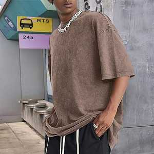 Camiseta de Alta Calidad Estilo Urbano, Personalizada, Lavada al Ácido, a la Moda, de Manga Corta, Estilo Vintage - Product Image 3