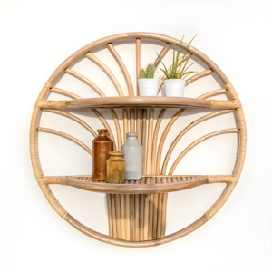 New Design Retro Boho Style Living Room Bedroom Hanging Rack <b>Shelf</b> Rattan Natural <b>Wall</b> <b>Mounted</b> Storage <b>Shelves</b> - Product Image 6