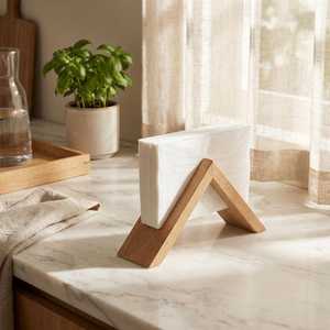 Modern Wooden Triangle Napkin Holder For <b>Table</b> Decoration Disposable <b>Mats</b> Accessory - Product Image 5