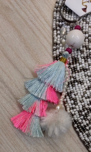 <b>Tassel</b> Bracelet With Beaded Strand And Colorful Fringe Decorative Jewelry Accessory - Product Image 6